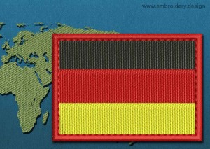 This Flag of Germany Rectangle with a Colour Coded border design was digitized and embroidered by www.embroidery.design.
