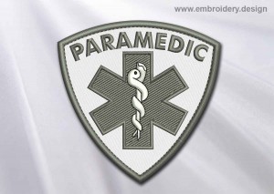 This Medical Patch Paramedic with Star of life design was digitized and embroidered by www.embroidery.design.