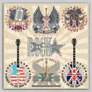 The collection of embroidery desigsns depicting music