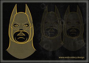 This Portrait of Batman design was digitized and embroidered by www.embroidery.design.