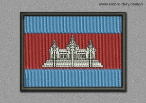 This Flags Patch Cambodia design was digitized and embroidered by www.embroidery.design.