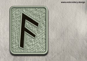 This Rune Ansuz, transparent background design was digitized and embroidered by www.embroidery.design.